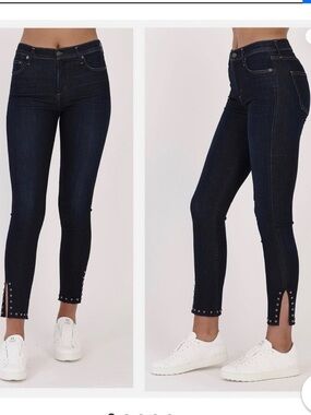 Citizens Of Humanity Washed Black Skinny Jeans with Stud Details